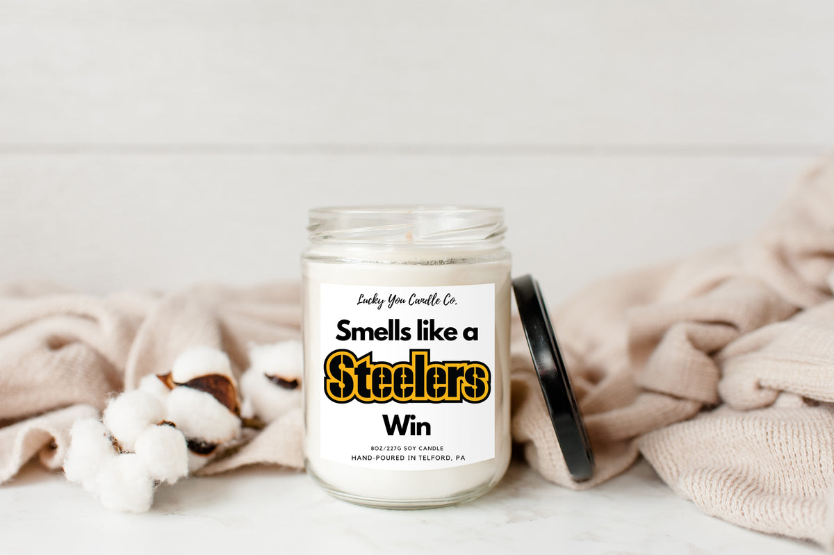 Smells Like A Steelers Win Candle, Unique Gift Idea, Pittsburgh