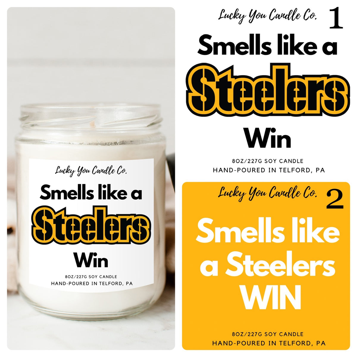 Smells Like A Steelers Win Candle, Unique Gift Idea, Pittsburgh