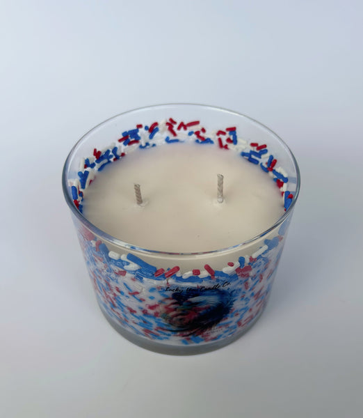 Red White Blue Sprinkle  - Eagle Head 2 Wick