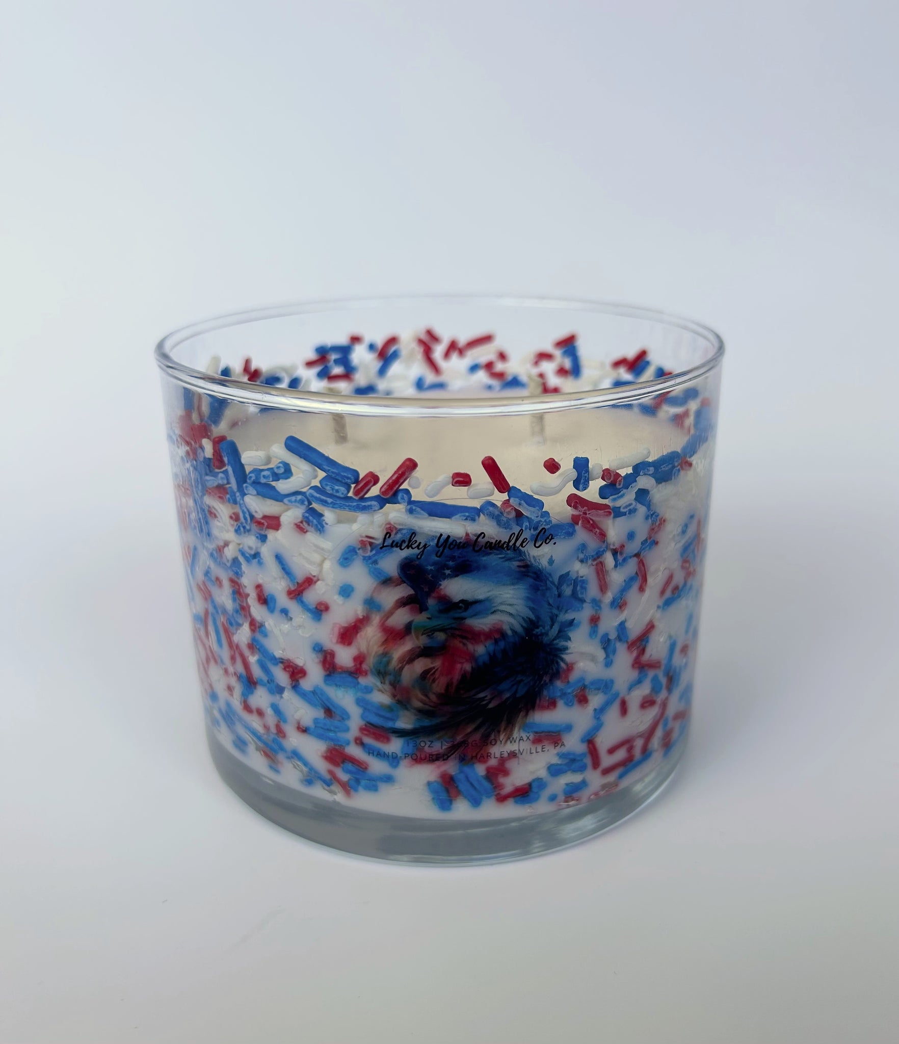 Red White Blue Sprinkle  - Eagle Head 2 Wick